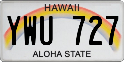 HI license plate YWU727