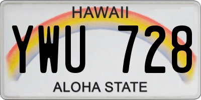 HI license plate YWU728