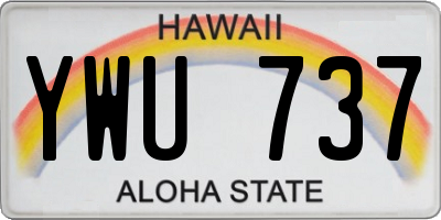 HI license plate YWU737