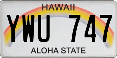 HI license plate YWU747