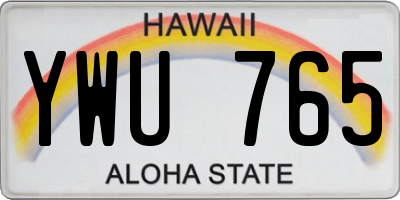 HI license plate YWU765