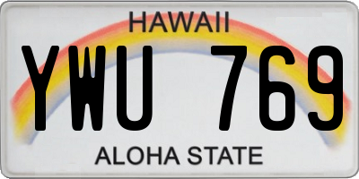 HI license plate YWU769