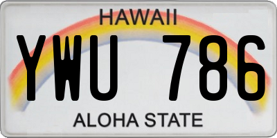 HI license plate YWU786