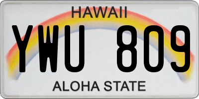 HI license plate YWU809