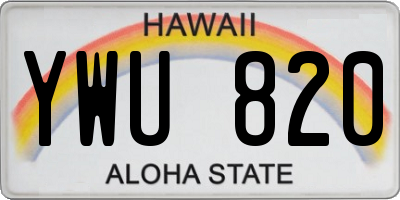 HI license plate YWU820