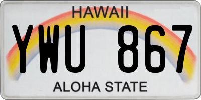 HI license plate YWU867