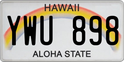 HI license plate YWU898