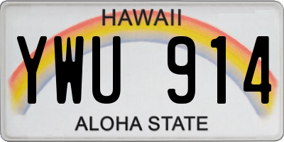 HI license plate YWU914
