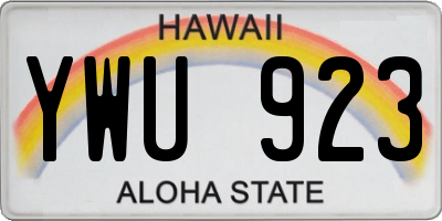 HI license plate YWU923
