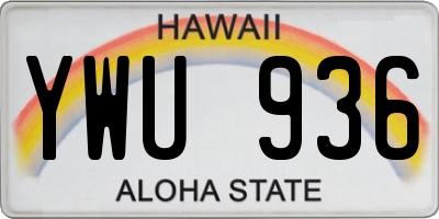 HI license plate YWU936