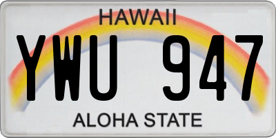 HI license plate YWU947