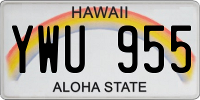HI license plate YWU955