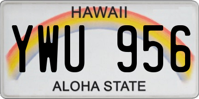 HI license plate YWU956