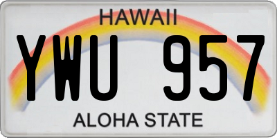 HI license plate YWU957