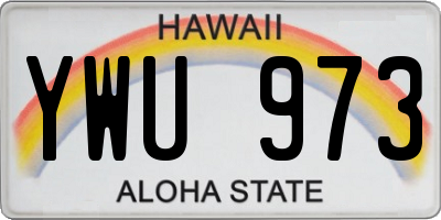 HI license plate YWU973