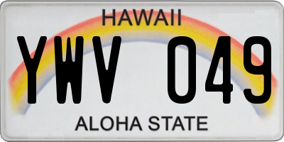 HI license plate YWV049