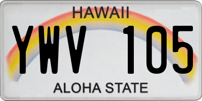 HI license plate YWV105