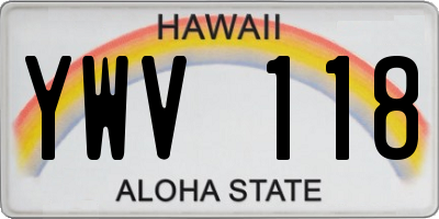 HI license plate YWV118