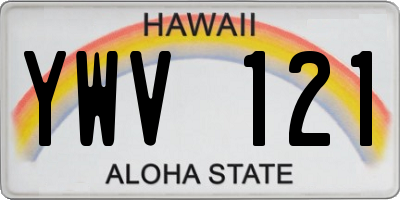 HI license plate YWV121