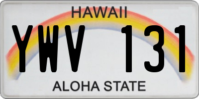 HI license plate YWV131