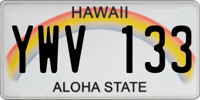 HI license plate YWV133