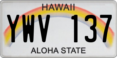 HI license plate YWV137