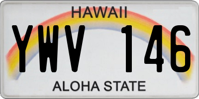 HI license plate YWV146