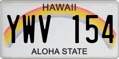 HI license plate YWV154