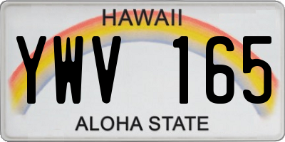 HI license plate YWV165