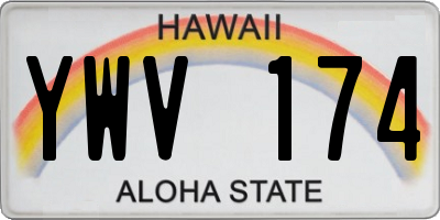 HI license plate YWV174