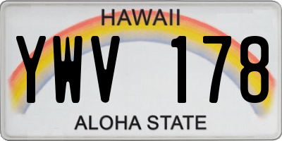 HI license plate YWV178