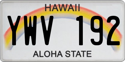 HI license plate YWV192