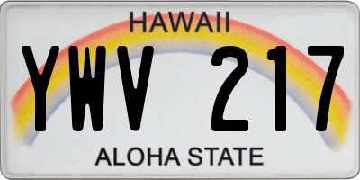 HI license plate YWV217