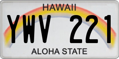 HI license plate YWV221