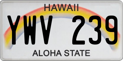 HI license plate YWV239