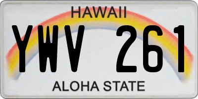 HI license plate YWV261