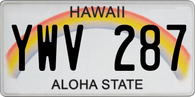 HI license plate YWV287