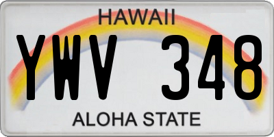 HI license plate YWV348