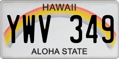 HI license plate YWV349