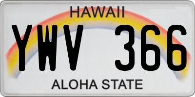 HI license plate YWV366