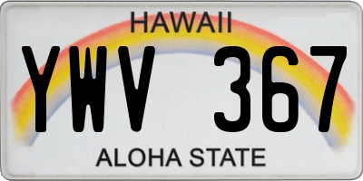 HI license plate YWV367