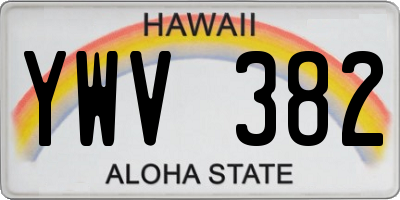HI license plate YWV382