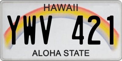 HI license plate YWV421