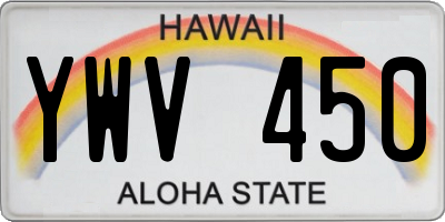 HI license plate YWV450