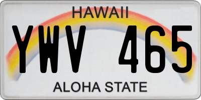 HI license plate YWV465