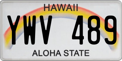 HI license plate YWV489
