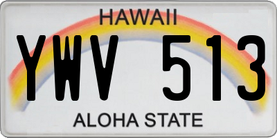 HI license plate YWV513