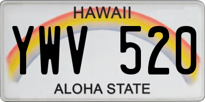 HI license plate YWV520