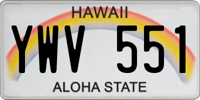 HI license plate YWV551