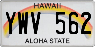 HI license plate YWV562